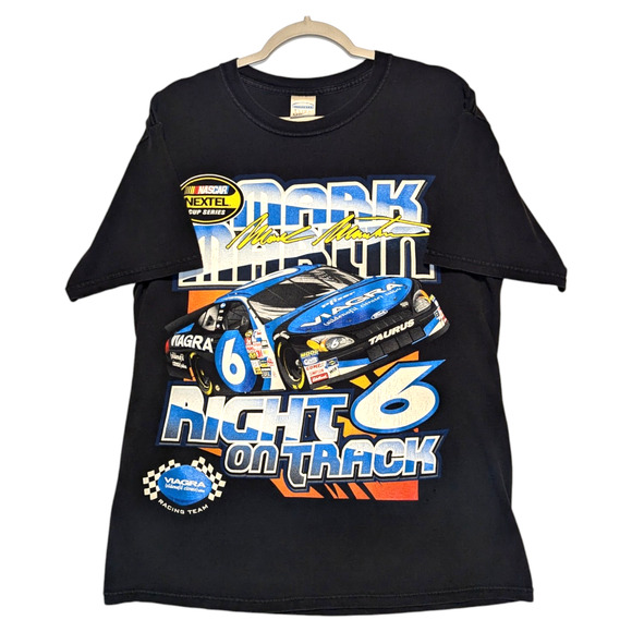 90s Mark Martin Right on Track NASCAR t shirt - Picture 1 of 6
